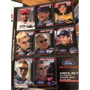 SI for Kids Uncut Sheet Ford Trading Cards Year 2000 Cards # 1-8